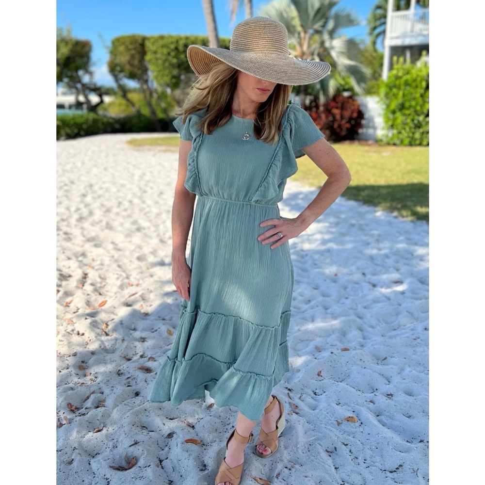 Nursing Queen gauze ruffle dress